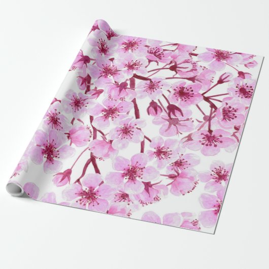 Kersenbloesem Cadeaupapier (Uitgerold)