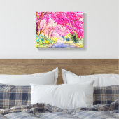 Kersenbloesem Canvas Afdruk (Insitu (Slaapkamer))