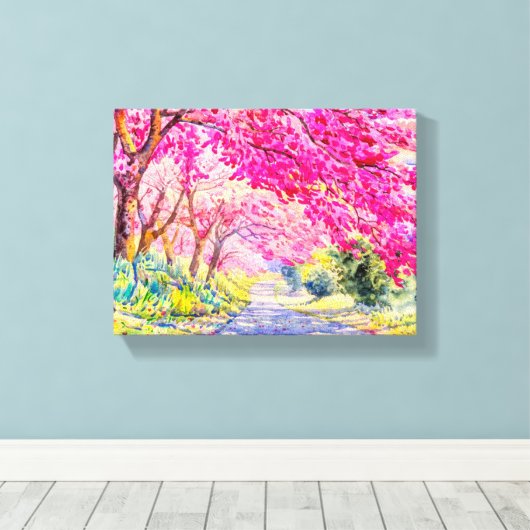 Kersenbloesem Canvas Afdruk (Insitu (Houten vloer))