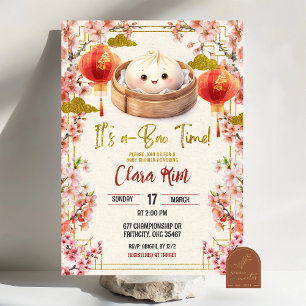 Kersenbloesem Chinese Bao Baby Shower Kaart