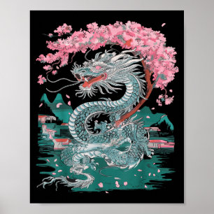 Kersenbloesem Chinese Draak Chinees Nieuwjaar 202 Poster
