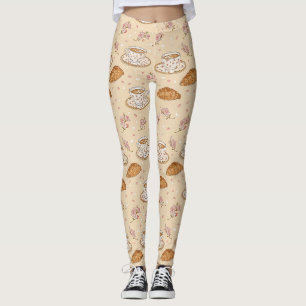 Kersenbloesem Coffee Cozy Patroon (2) Leggings