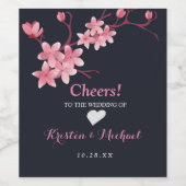 Kersenbloesem De Trouwwijn Wijn Etiket (Enkel label)