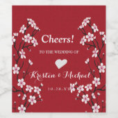 Kersenbloesem De Trouwwijn Wijn Etiket (Enkel label)