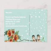 kersenbloesem die we verplaatst hebben aankondigingskaart (Achterkant)