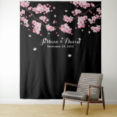 Kersenbloesem Elegante Bloemige Trouw Achtergronde Wandkleed (In situ)