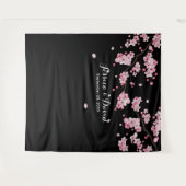 Kersenbloesem Elegante Bloemige Trouwachtergronden Wandkleed (Voorkant (horizontaal))