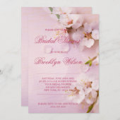 Kersenbloesem Elegante Bruidsuitnodigingen Kaart (Voorkant / Achterkant)