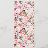 Kersenbloesem Elegante Roze Bloemen Huwelijk Menu (Achterkant)