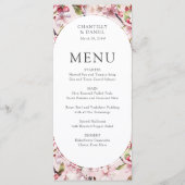 Kersenbloesem Elegante Roze Bloemen Huwelijk Menu (Voorkant)