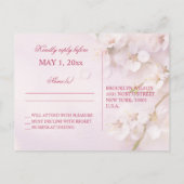 Kersenbloesem Elegante Trouw RSVP Postkaarten Uitnodiging Briefkaart