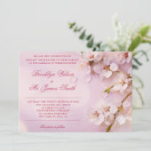 Kersenbloesem Elegante Trouw Uitnodiging (Staand voorkant)