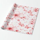 Kersenbloesem Elegantie Cadeaupapier (Uitgerold)