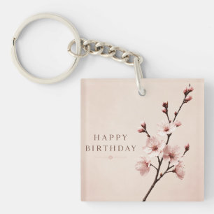 Kersenbloesem Elegantie Verjaardag Sleutelhanger