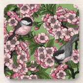 Kersenbloesem en kikkervisjes op groen bier onderzetter (Voorkant)