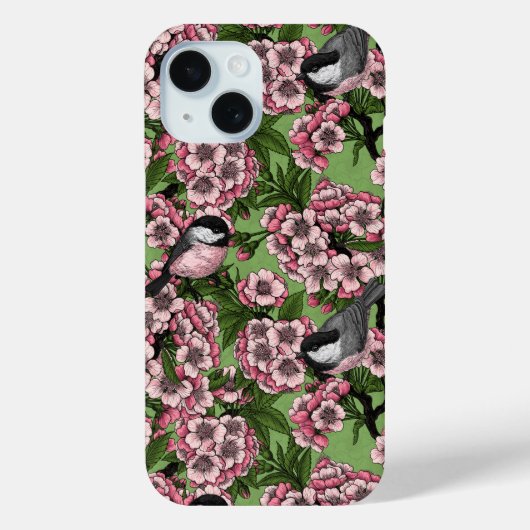 Kersenbloesem en kikkervisjes op groen Case-Mate iPhone case (Achterkant)