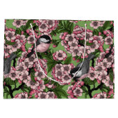 Kersenbloesem en kikkervisjes op groen groot cadeauzakje (Achterkant)