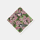 Kersenbloesem en kikkervisjes op groen servet (Hoek)