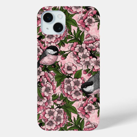 Kersenbloesem en kikkervisjes op roze Case-Mate iPhone case (Achterkant)