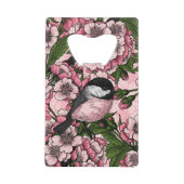 Kersenbloesem en kikkervisjes op roze creditkaart flessenopener (Voorkant)