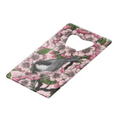 Kersenbloesem en kikkervisjes op roze creditkaart flessenopener (Achterkant Gekanteld)