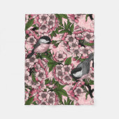 Kersenbloesem en kikkervisjes op roze fleece deken (Voorkant)