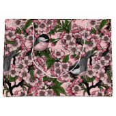 Kersenbloesem en kikkervisjes op roze groot cadeauzakje (Voorkant)