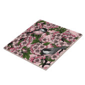 Kersenbloesem en kikkervisjes op roze tegeltje (Zijkant)