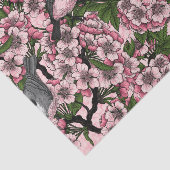 Kersenbloesem en kikkervisjes op roze tissuepapier (Detail)