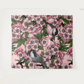 Kersenbloesem en kikkervisjes op roze wandkleed (Voorkant (horizontaal))