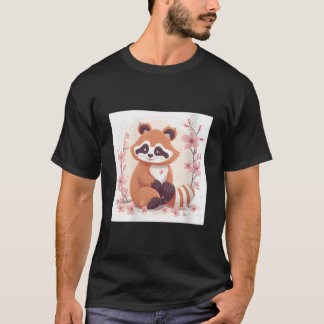 Kersenbloesem En Rode Panda Zoete Stijl T-shirt