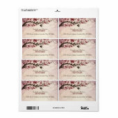 Kersenbloesem en Tortelduifjes Etiket (Full Sheet)