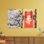 Kersenbloesem en zijdebanden canvas afdruk (Insitu (Woonkamer))