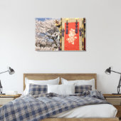 Kersenbloesem en zijdebanden canvas afdruk (Insitu (Slaapkamer))