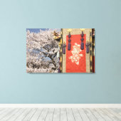 Kersenbloesem en zijdebanden canvas afdruk (Insitu (Houten vloer))