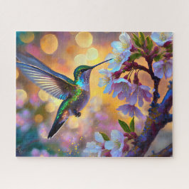 Kersenbloesem Fantasie Zonsopgang Kolibrie Legpuzzel