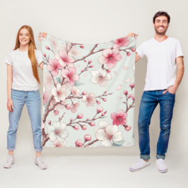 Kersenbloesem Fleece Deken