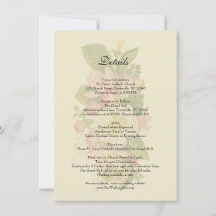  Kersenbloesem Floral Ecru Trouwgegevens Kaart