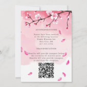 Kersenbloesem Floral Elegante lente roze bruiloft Kaart (Achterkant)