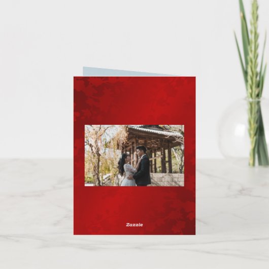 Kersenbloesem foto Chinese bruiloft dank u Bedankkaart (Achterkant)