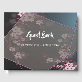 Kersenbloesem geometrische bloemen gastenboek