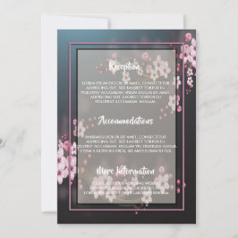 Kersenbloesem geometrische bloemen kaart