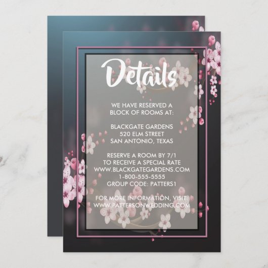 Kersenbloesem geometrische bloemenbehuizing kaart (Voorkant / Achterkant)