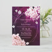 Kersenbloesem geometrische bloemenbruiloft kaart (Staand voorkant)