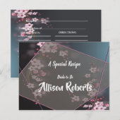 Kersenbloesem Geometrische Bruiloft Recept Briefkaart (Voorkant / Achterkant)