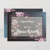 Kersenbloesem Geometrische Bruiloft Recept Briefkaart (Voorkant / Achterkant)