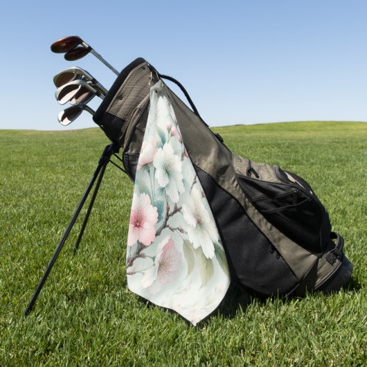 Kersenbloesem Golfhanddoek (Groen)