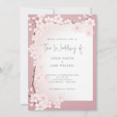 Kersenbloesem grens bruiloft uitnodiging (Voorkant)