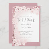 Kersenbloesem grens bruiloft uitnodiging (Voorkant / Achterkant)