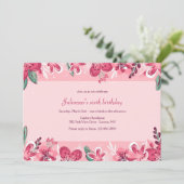 Kersenbloesem grenst aan verjaardagsfeestje kaart (Staand voorkant)